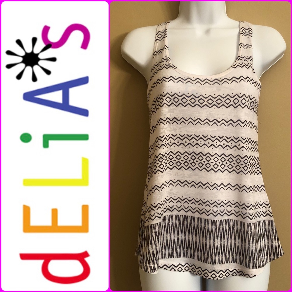 🤩EUC🤩 dELiA*s Juniors Printed Sheer Tank Top XS
